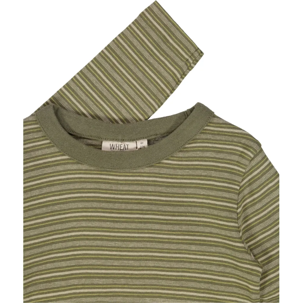 T-Shirt LS Lai - heather green stripe