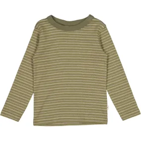 T-Shirt LS Lai - heather green stripe