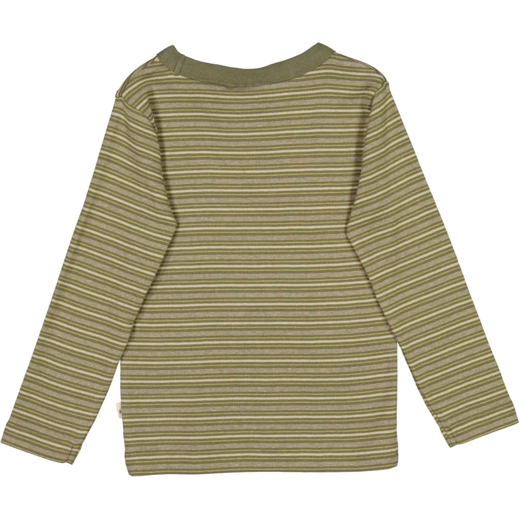 T-Shirt LS Lai - heather green stripe