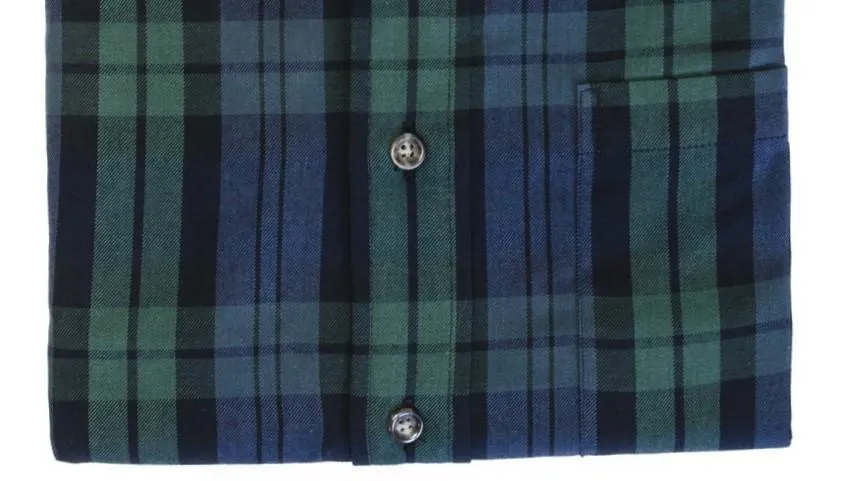 Tailored Fit Canadian Made Long Sleeve  Blackwatch Tartan Shirts