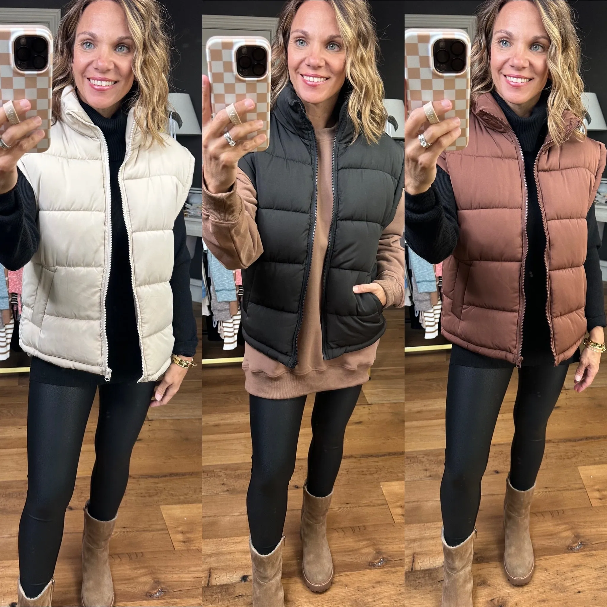 The Jessica Puffer Vest - Multiple Options