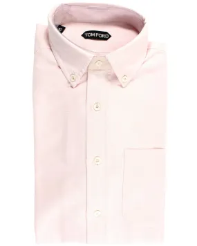 Tom Ford Button-Down Sport Shirt Pink Solid 39 - 15 1/2 SALE