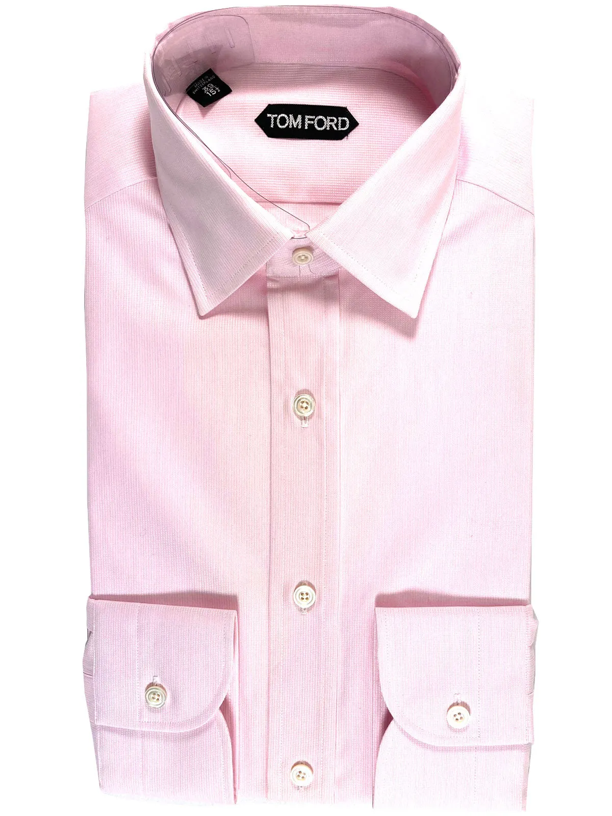 Tom Ford Dress Shirt Pink Pattern Modern Fit 39 - 15 1/2