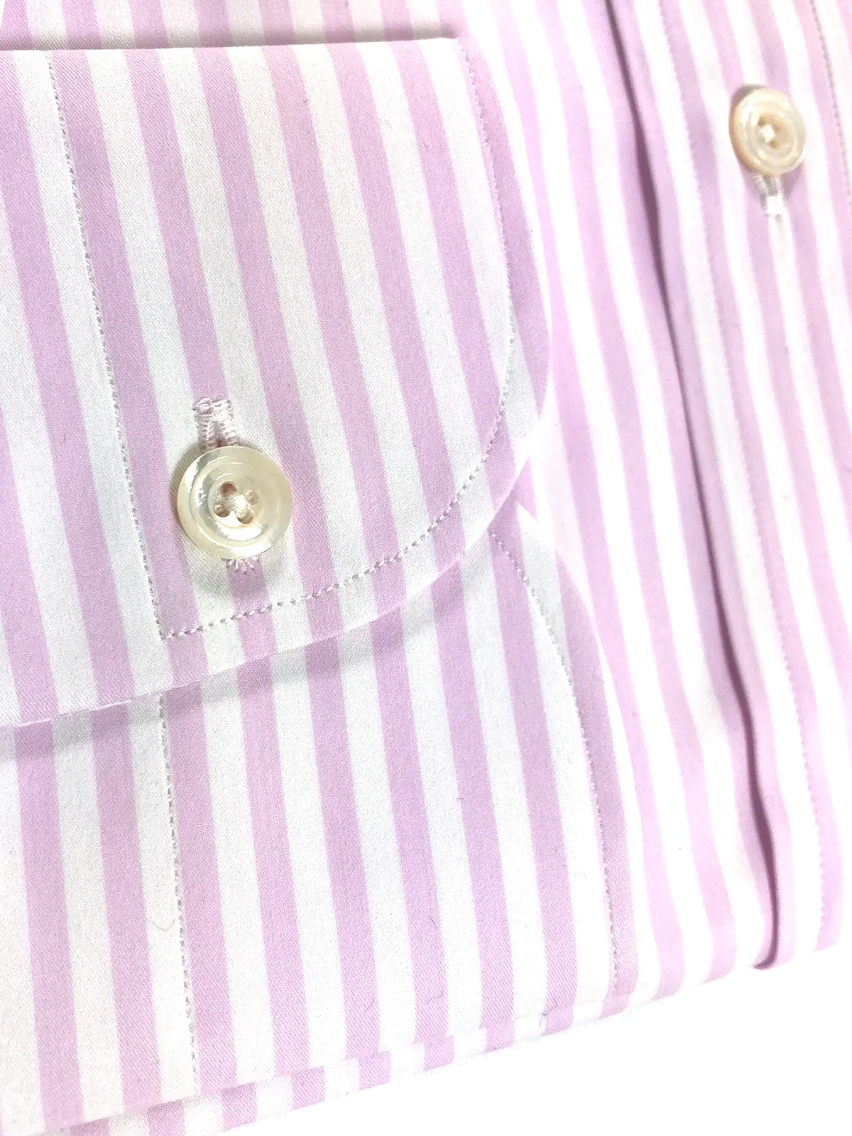 Tom Ford Dress Shirt Pink Stripes Modern Fit 39 - 15 1/2