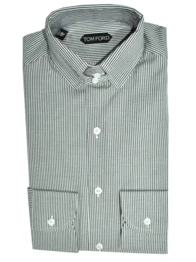 Tom Ford Slim Fit Dress Shirt White Black Stripes 38 - 15 REDUCED - SALE