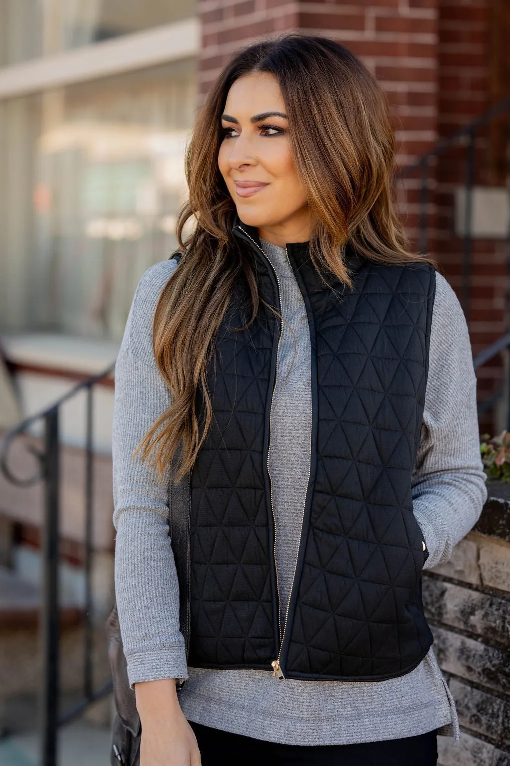 Triangle Quilted Puffer Vest