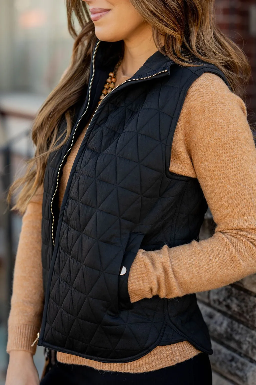 Triangle Quilted Puffer Vest