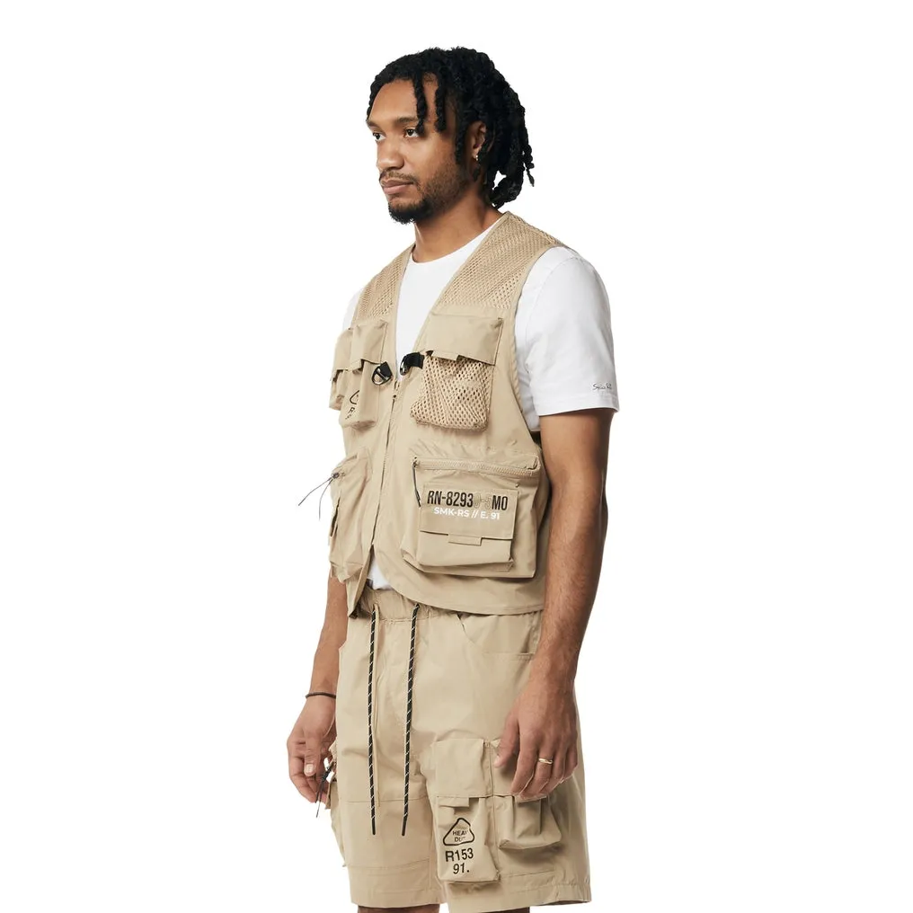 Utility Windbreaker Vest - Khaki