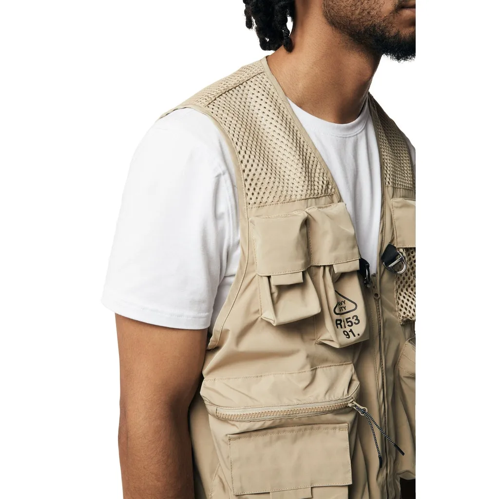 Utility Windbreaker Vest - Khaki