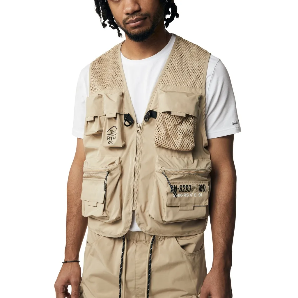 Utility Windbreaker Vest - Khaki