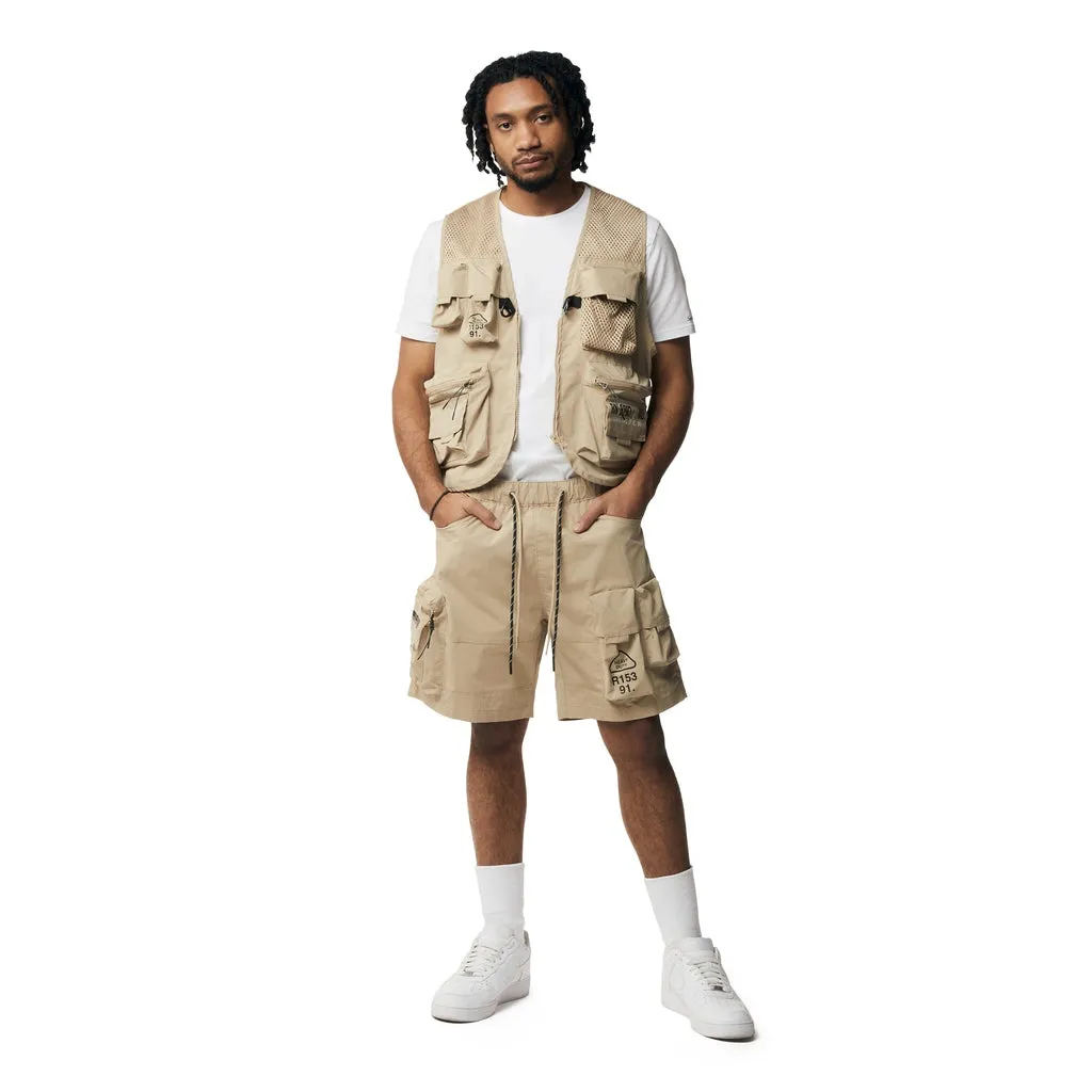 Utility Windbreaker Vest - Khaki