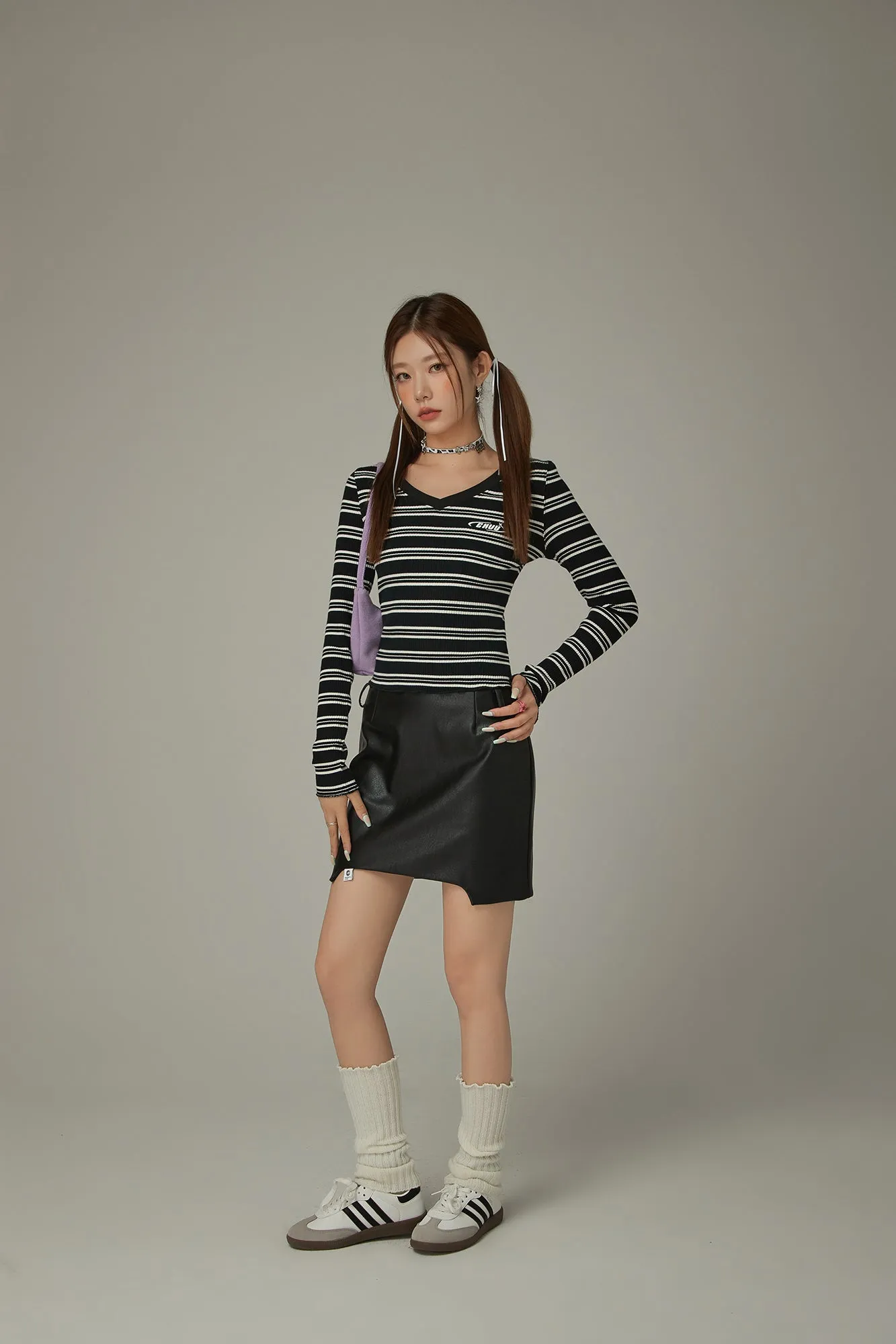 V-Neck Striped T-Shirt