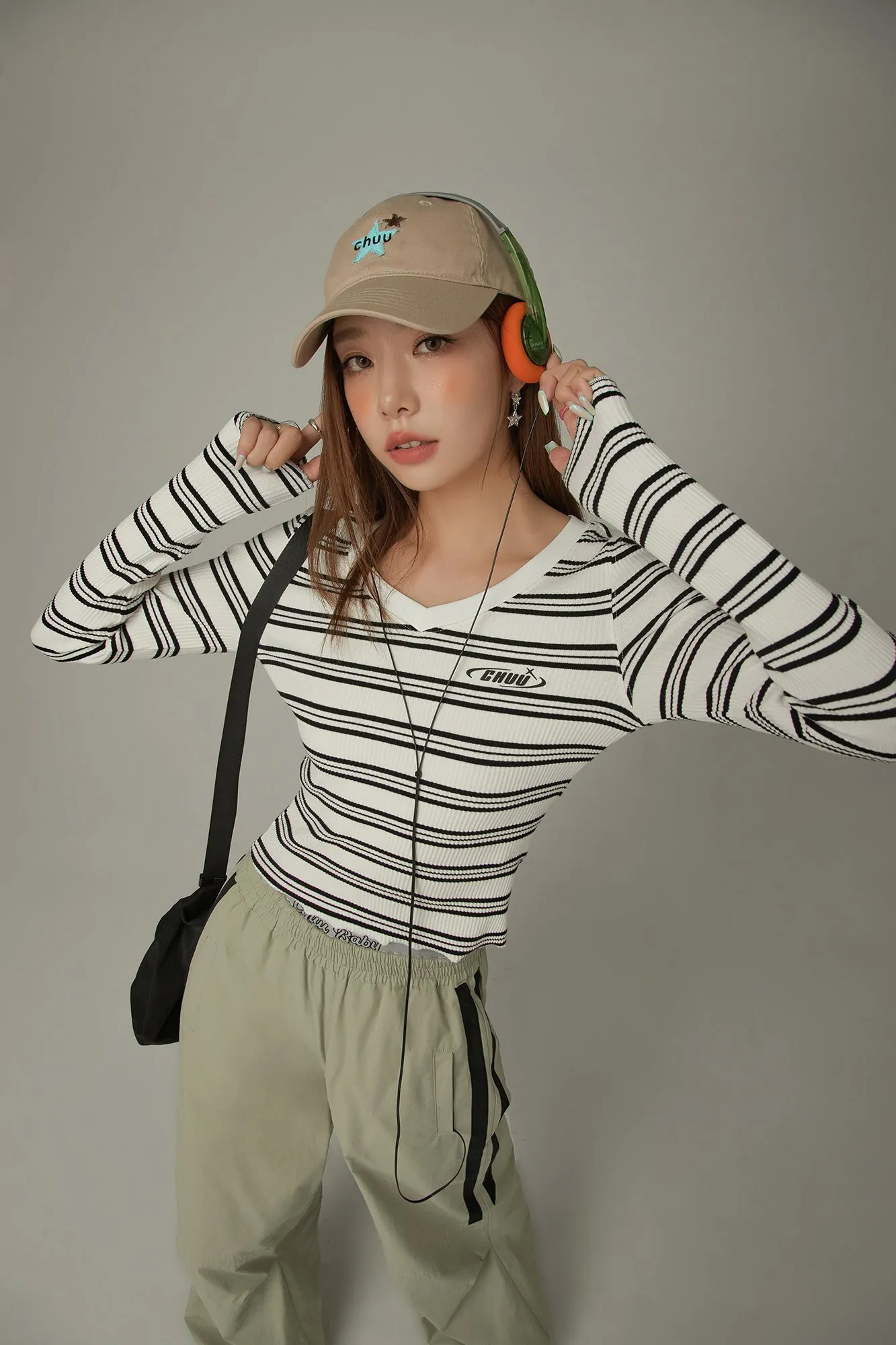 V-Neck Striped T-Shirt