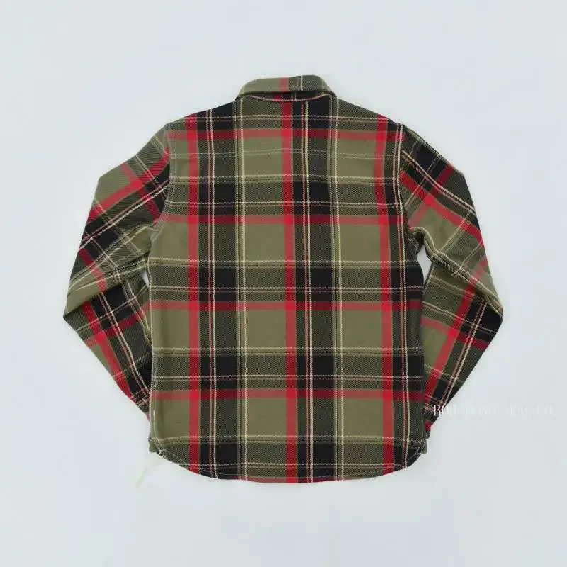 Vintage Inspired Plaid Work Shirts with Point Collar - Heavyweight