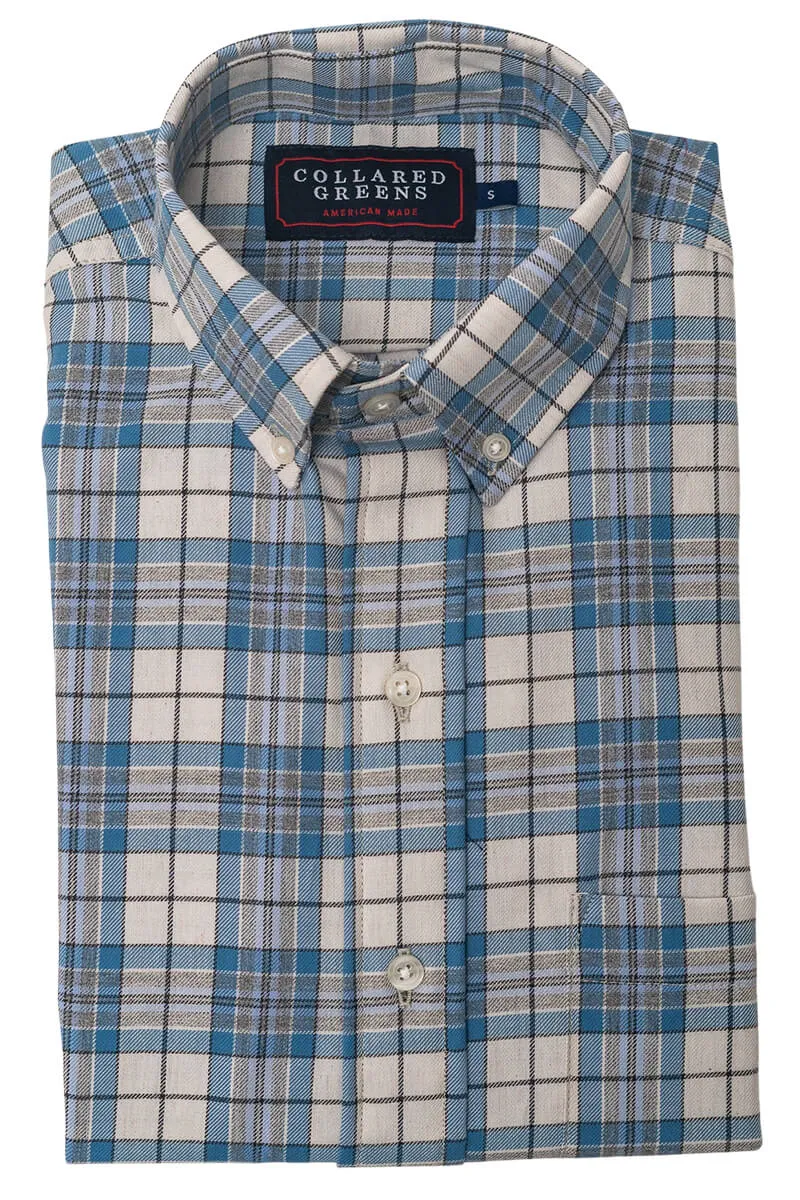 Wade: Brookline Button Down Shirt - Blue/Gray