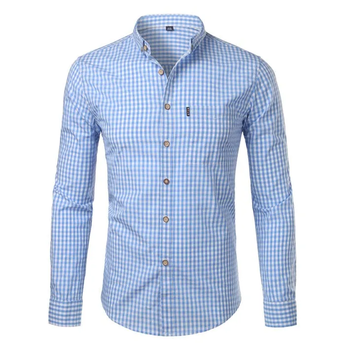 West Louis™ Plaid Button Down Business Work Shirt