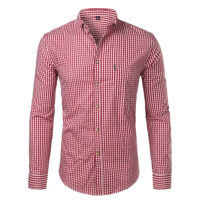 West Louis™ Plaid Button Down Business Work Shirt