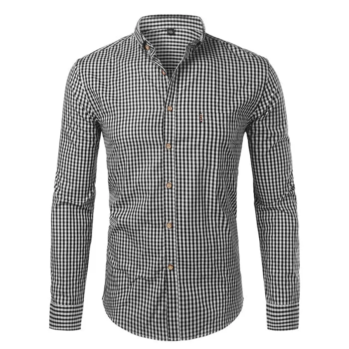 West Louis™ Plaid Button Down Business Work Shirt