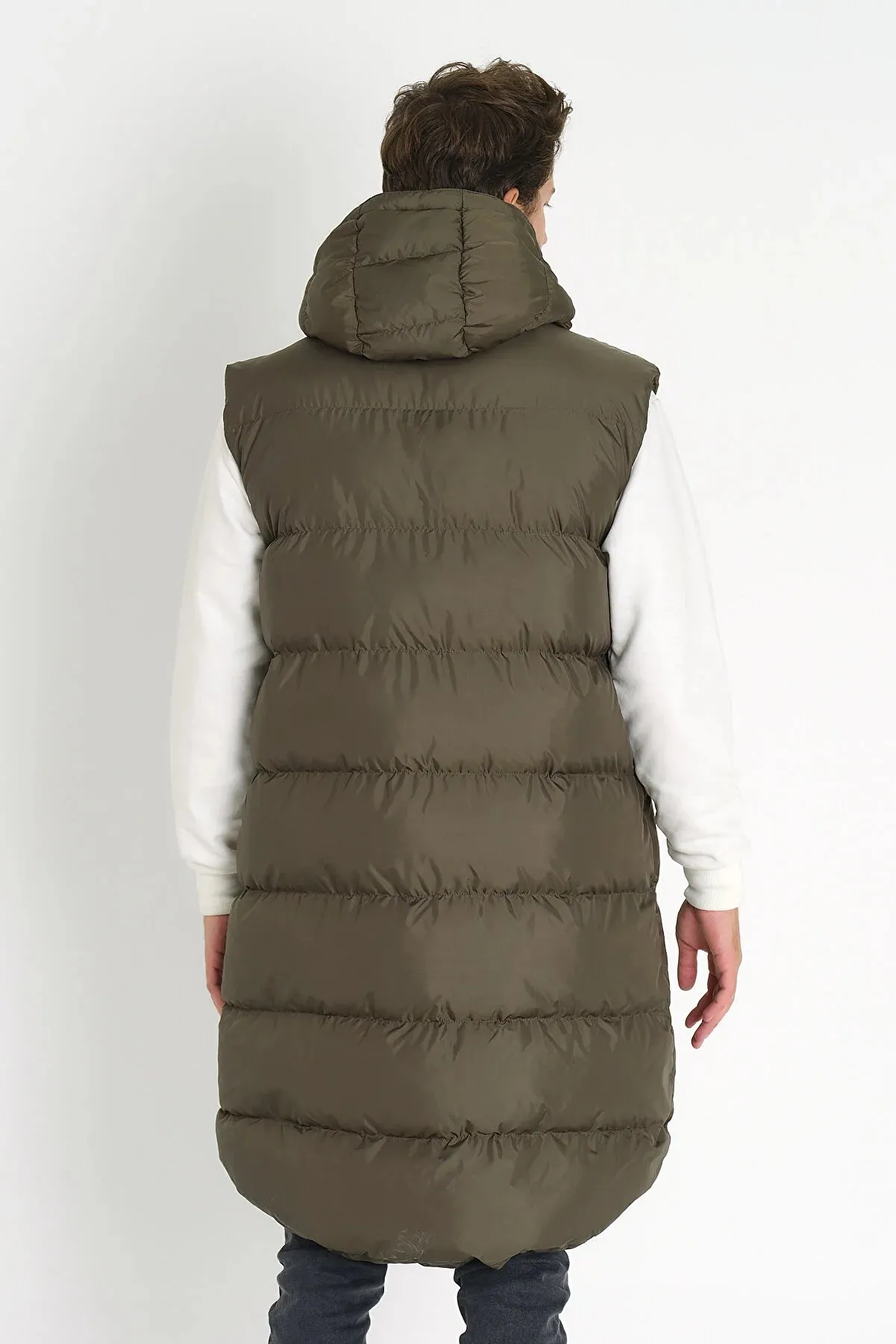 Weyeze Men's Khkai Long Puffer Vest