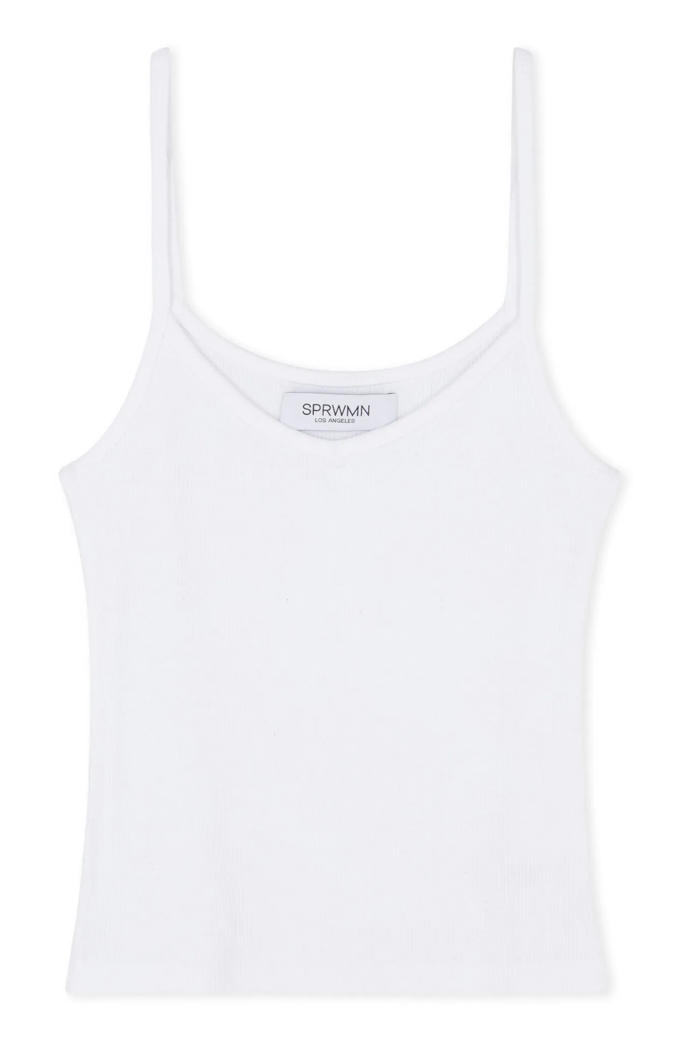 White Rib V-Neck Tank