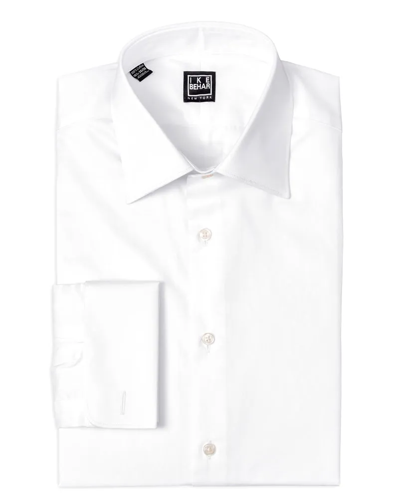 White Twill French Cuff Dress Shirt