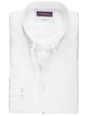 White Weave Pattern Classic Fit Shirt White/tail