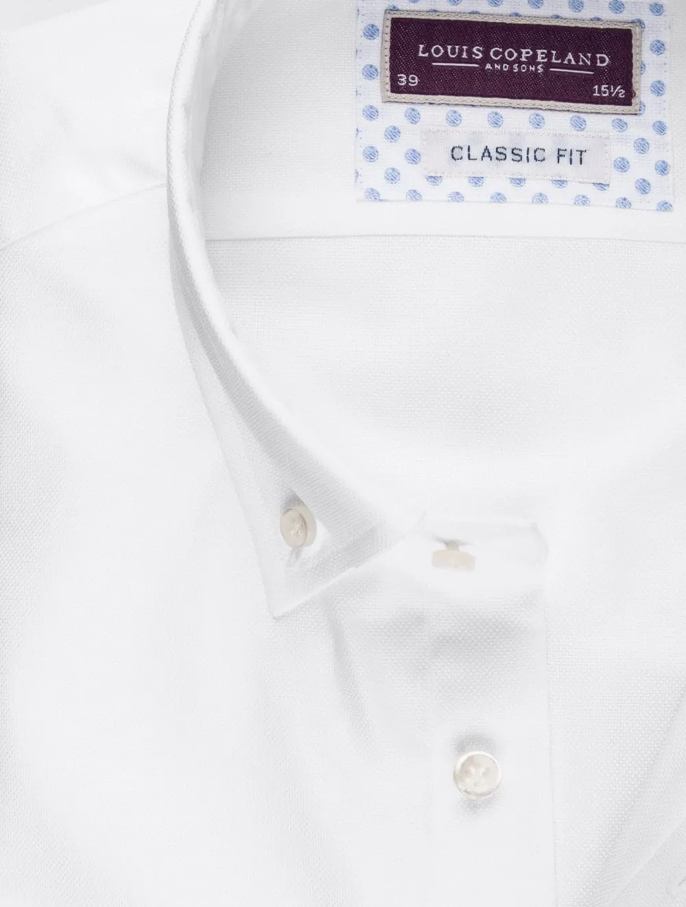 White Weave Pattern Classic Fit Shirt White/tail