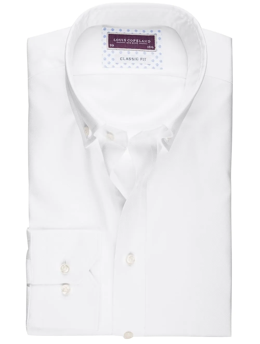 White Weave Pattern Classic Fit Shirt White/tail