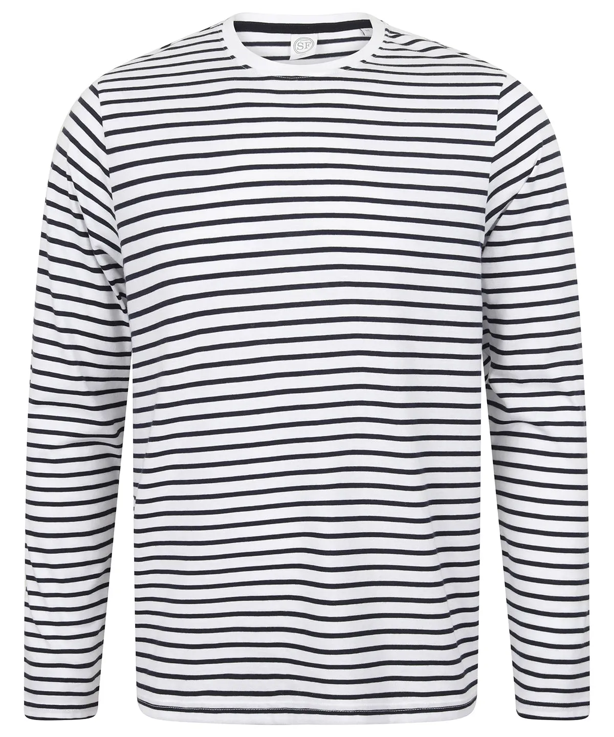 White/Oxford Navy - Unisex long-sleeved striped T