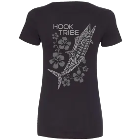 Women's Kingfish & Flowers V-Neck Tee